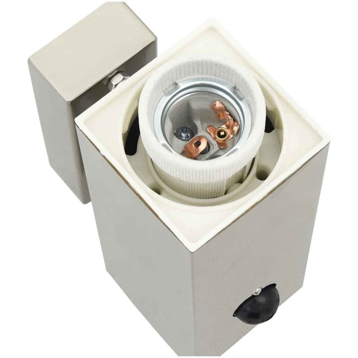 Utomhus Vägglampor med Sensor 2 st Silver Rostfritt Stål IP44 vidaXL Medium – bild 9