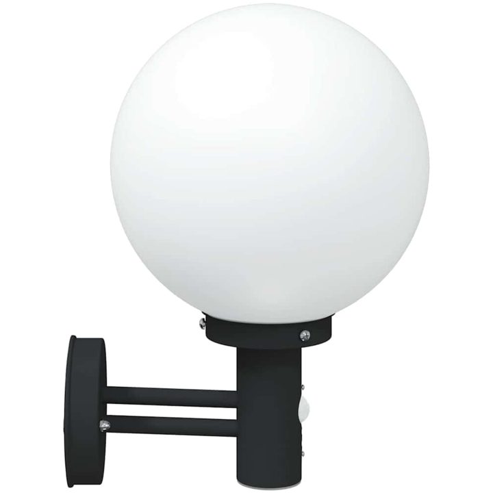 Utomhus Vägglampor med Sensor 2 st Svart Rostfritt Stål IP44 vidaXL Medium – bild 6