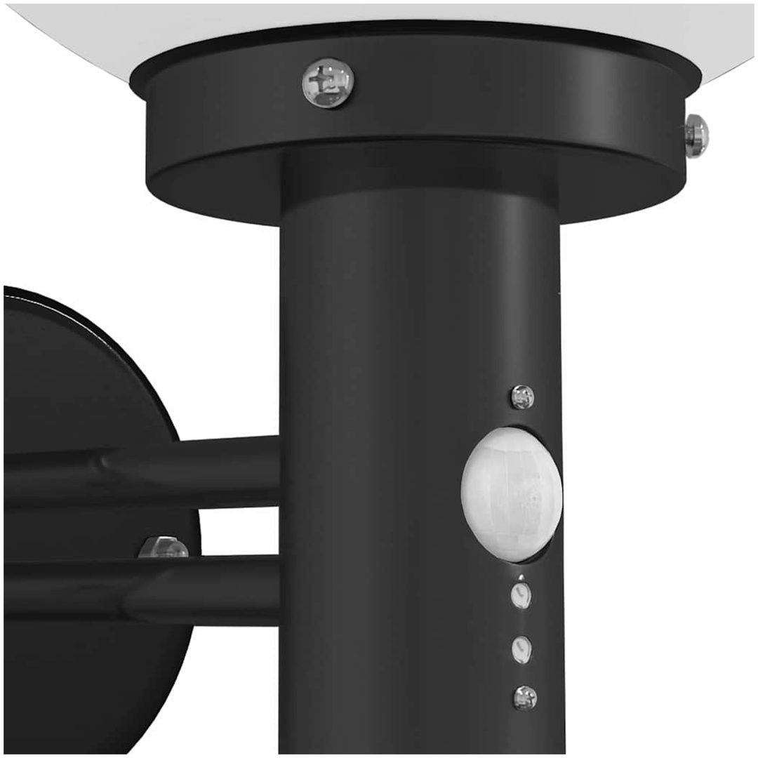Utomhus Vägglampor med Sensor 2 st Svart Rostfritt Stål IP44 vidaXL Medium – bild 9