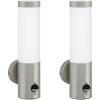 Utomhus Vägglampor med Sensor 2 stycken Silver Rostfritt Stål IP44 vidaXL Medium – miniatyr 2