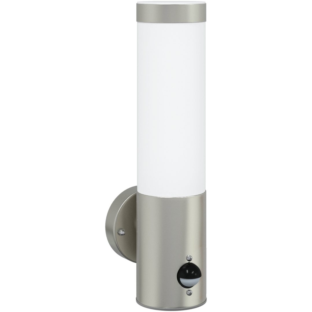 Utomhus Vägglampor med Sensor 2 stycken Silver Rostfritt Stål IP44 vidaXL Medium – bild 3