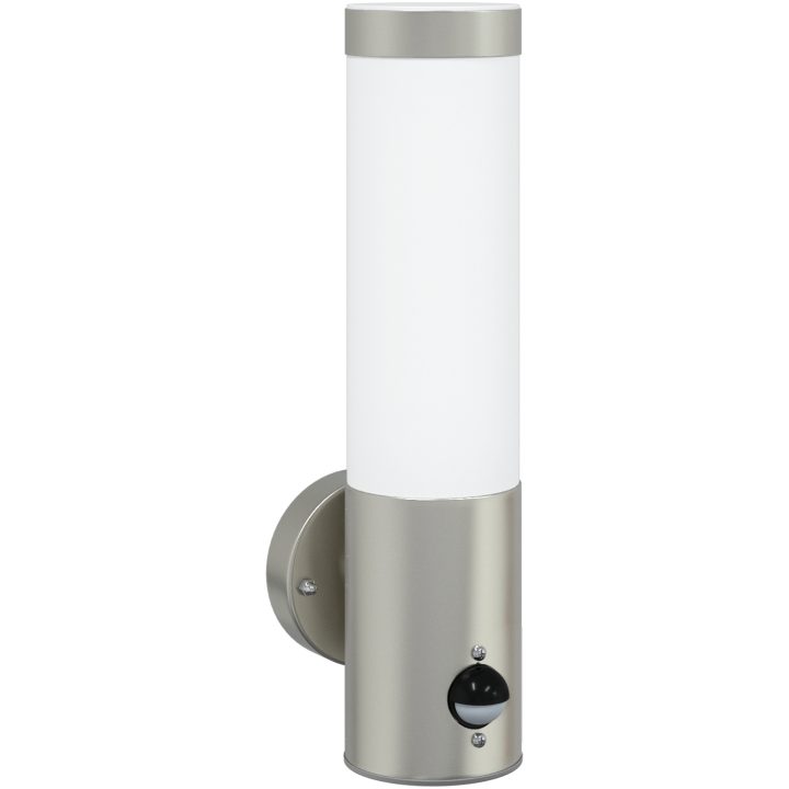 Utomhus Vägglampor med Sensor 2 stycken Silver Rostfritt Stål IP44 vidaXL Medium – bild 3