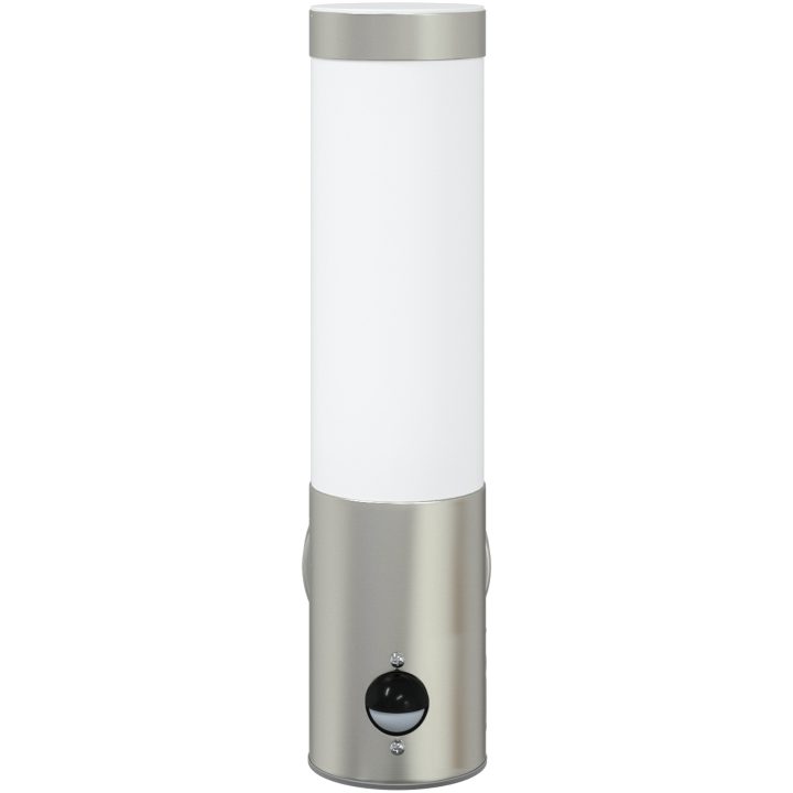Utomhus Vägglampor med Sensor 2 stycken Silver Rostfritt Stål IP44 vidaXL Medium – bild 4