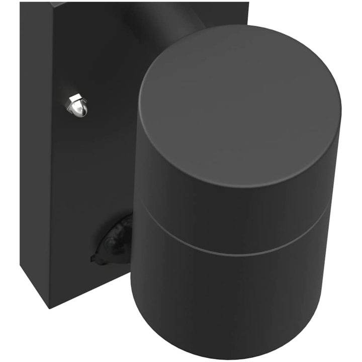 Utomhus Vägglampor med Sensor 2 stycken Svart Rostfritt Stål IP44 vidaXL Medium – bild 8