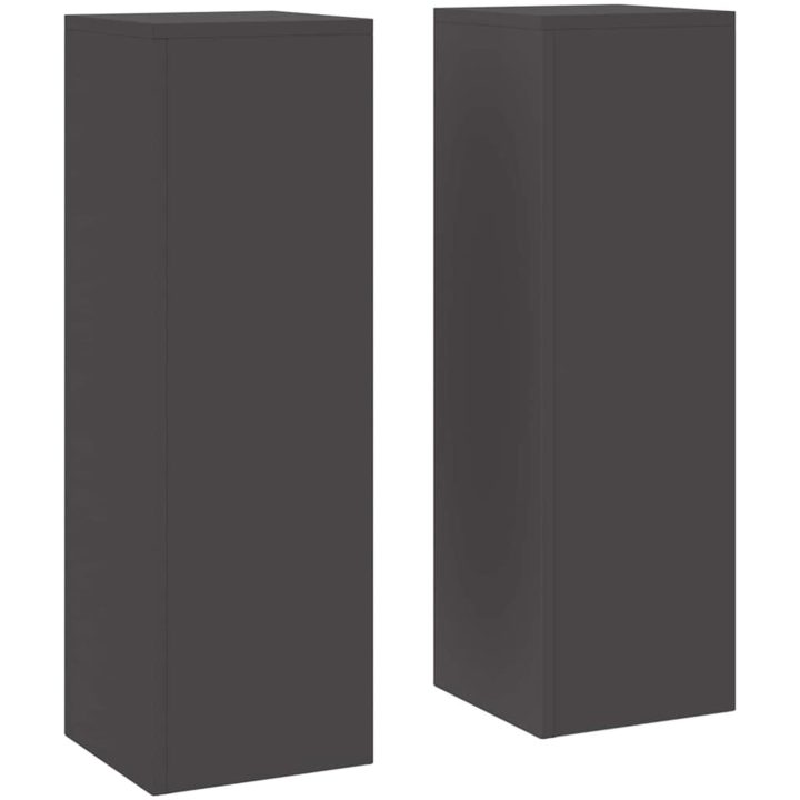 Utomhus Växställ Pelare 2 st Svart Stål vidaXL 24 x 24 x 75 cm – bild 2