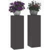 Utomhus Växställ Pelare 2 st Svart Stål vidaXL 24 x 24 x 75 cm – miniatyr 3
