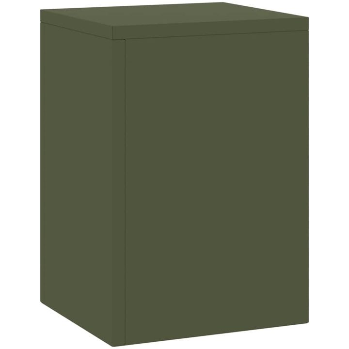 Utomhus Växtställ Pelare 2 st Olivgrön Stål vidaXL 24 x 24 x 35 cm – bild 5