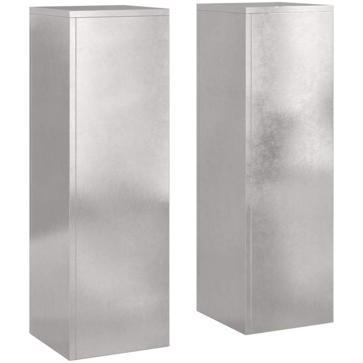 Utomhus Växtställ Pilar 2 st Rostfritt stål vidaXL 24 x 24 x 75 cm – bild 2