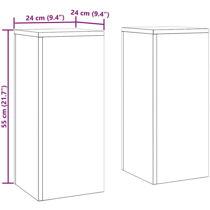 Utomhus Växtställ Stång 2 st Antracit Stål vidaXL 24 x 24 x 55 cm – bild 11
