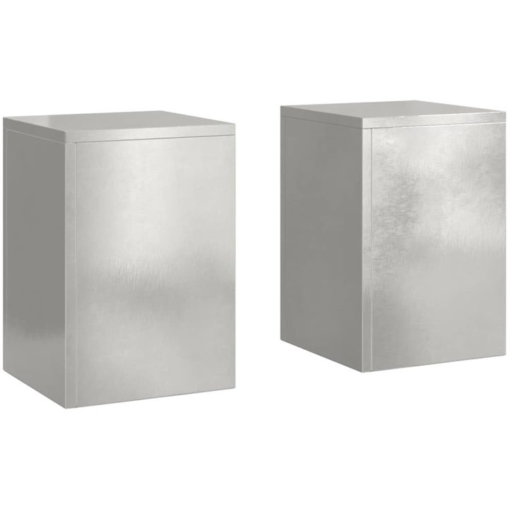 Utomhus Växtställen Pelare 2 st Rostfritt stål vidaXL 24 x 24 x 35 cm – bild 2