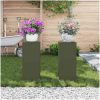 Utomhus Växtställning Pelare 2 st Olivgrön Stål vidaXL 24 x 24 x 55 cm – miniatyr 4