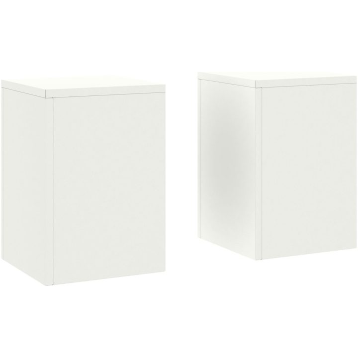 Utomhus Växtställning Pelare 2 st Vit Stål vidaXL 24 x 24 x 35 cm – bild 2