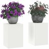 Utomhus Växtställning Pelare 2 st Vit Stål vidaXL 24 x 24 x 35 cm – miniatyr 3