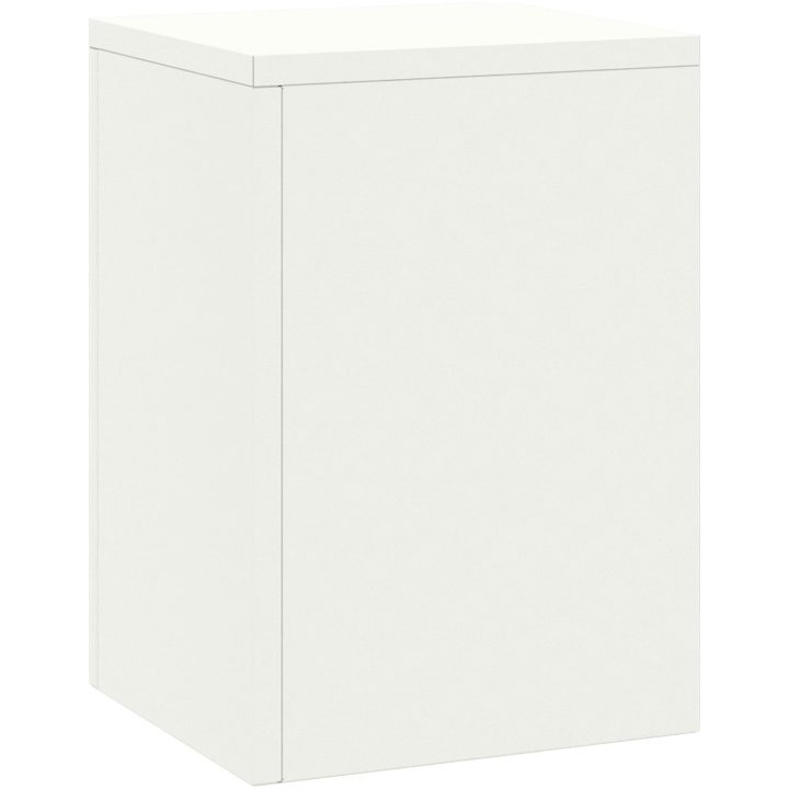 Utomhus Växtställning Pelare 2 st Vit Stål vidaXL 24 x 24 x 35 cm – bild 5