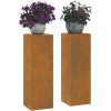 Utomhus Växtställningar Pelare 2 st Väderbeständig Stål vidaXL 24 x 24 x 75 cm – miniatyr 3