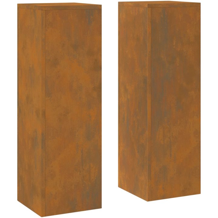 Utomhus Växtställningar Pelare 2 st Väderbeständig Stål vidaXL 24 x 24 x 75 cm – bild 6