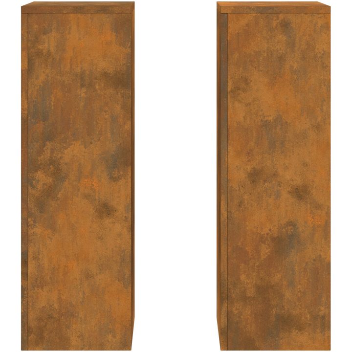 Utomhus Växtställningar Pelare 2 st Väderbeständig Stål vidaXL 24 x 24 x 75 cm – bild 7