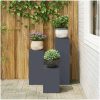 Utomhus Växtstativ Pelare 3 st Antracit Stål vidaXL 24 x 24 x 35 cm, 24 x 24 x 55 cm, 24 x 24 x 75 cm – miniatyr 4