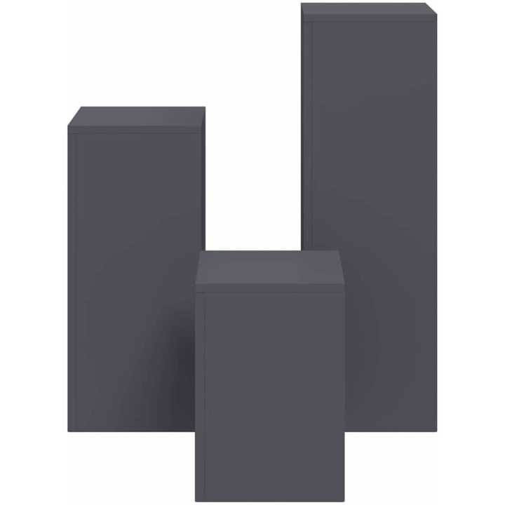 Utomhus Växtstativ Pelare 3 st Antracit Stål vidaXL 24 x 24 x 35 cm, 24 x 24 x 55 cm, 24 x 24 x 75 cm – bild 8