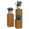 Utomhus Växtstativ Pelare 3 st Väderbeständigt Stål vidaXL 24 x 24 x 35 cm, 24 x 24 x 55 cm, 24 x 24 x 75 cm – miniatyr 3