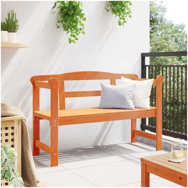 Utomhusbänk Akacia 119x76x44 cm Massivt trä vidaXL 119 x 44 x 76 cm – bild 4