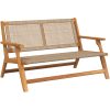 Utomhusbänk Beige 122x76x73.5 cm Massivt akaciaträ vidaXL 122 x 78 x 73 cm – miniatyr 2