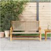 Utomhusbänk Beige 122x76x73.5 cm Massivt akaciaträ vidaXL 122 x 78 x 73 cm – miniatyr 3