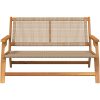 Utomhusbänk Beige 122x76x73.5 cm Massivt akaciaträ vidaXL 122 x 78 x 73 cm – miniatyr 4