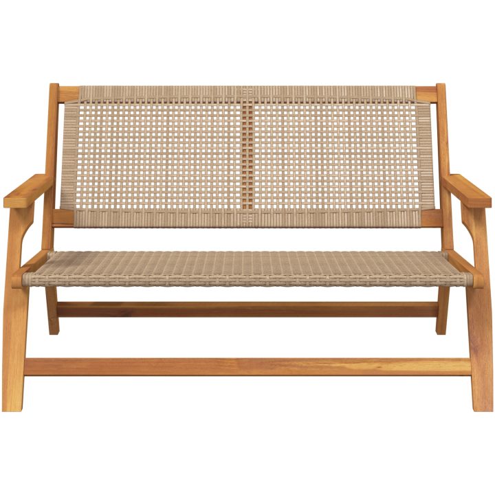 Utomhusbänk Beige 122x76x73.5 cm Massivt akaciaträ vidaXL 122 x 78 x 73 cm – bild 4