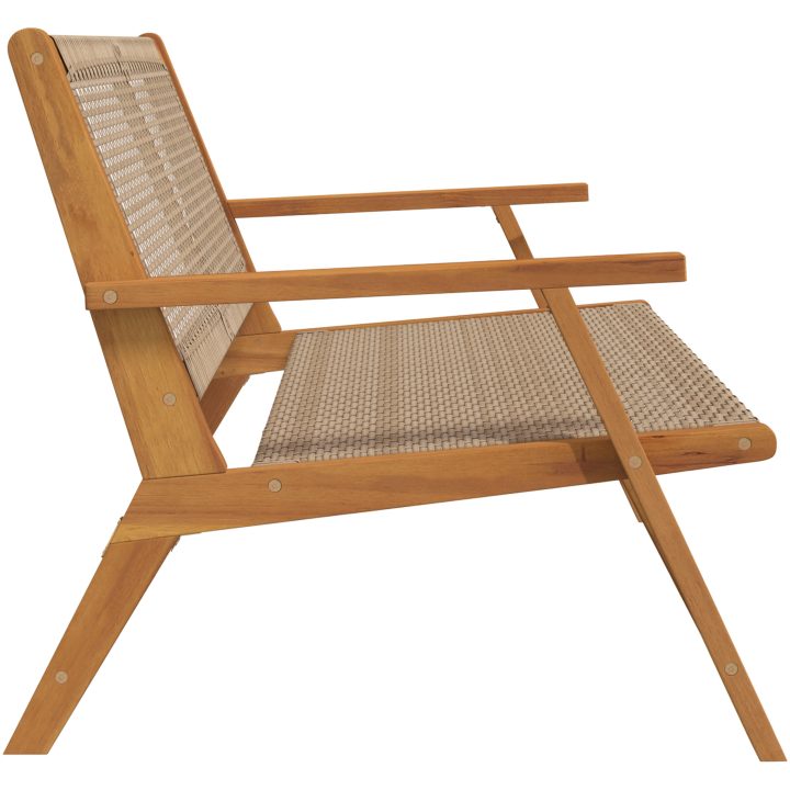 Utomhusbänk Beige 122x76x73.5 cm Massivt akaciaträ vidaXL 122 x 78 x 73 cm – bild 5