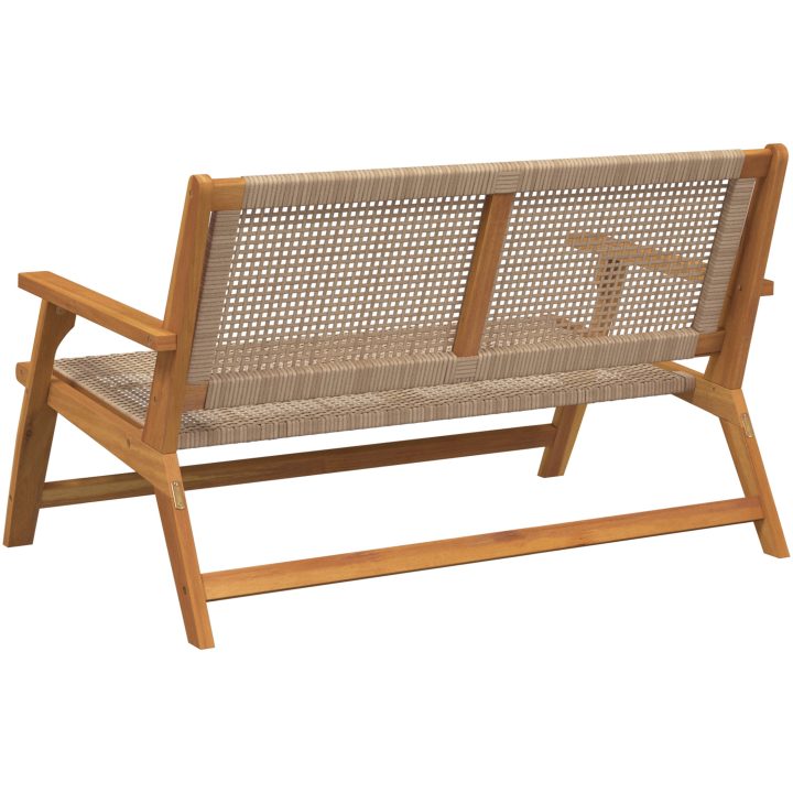 Utomhusbänk Beige 122x76x73.5 cm Massivt akaciaträ vidaXL 122 x 78 x 73 cm – bild 6