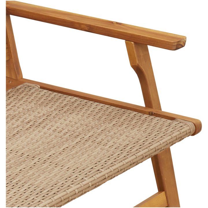 Utomhusbänk Beige 122x76x73.5 cm Massivt akaciaträ vidaXL 122 x 78 x 73 cm – bild 7