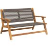 Utomhusbänk Grå 76x122x73 cm Solid Akaciaträ vidaXL 122 x 78 x 73 cm – miniatyr 2