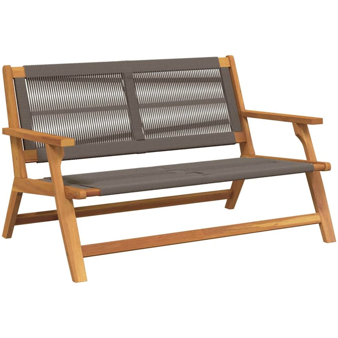 Utomhusbänk Grå 76x122x73 cm Solid Akaciaträ vidaXL 122 x 78 x 73 cm – bild 2