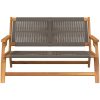 Utomhusbänk Grå 76x122x73 cm Solid Akaciaträ vidaXL 122 x 78 x 73 cm – miniatyr 4