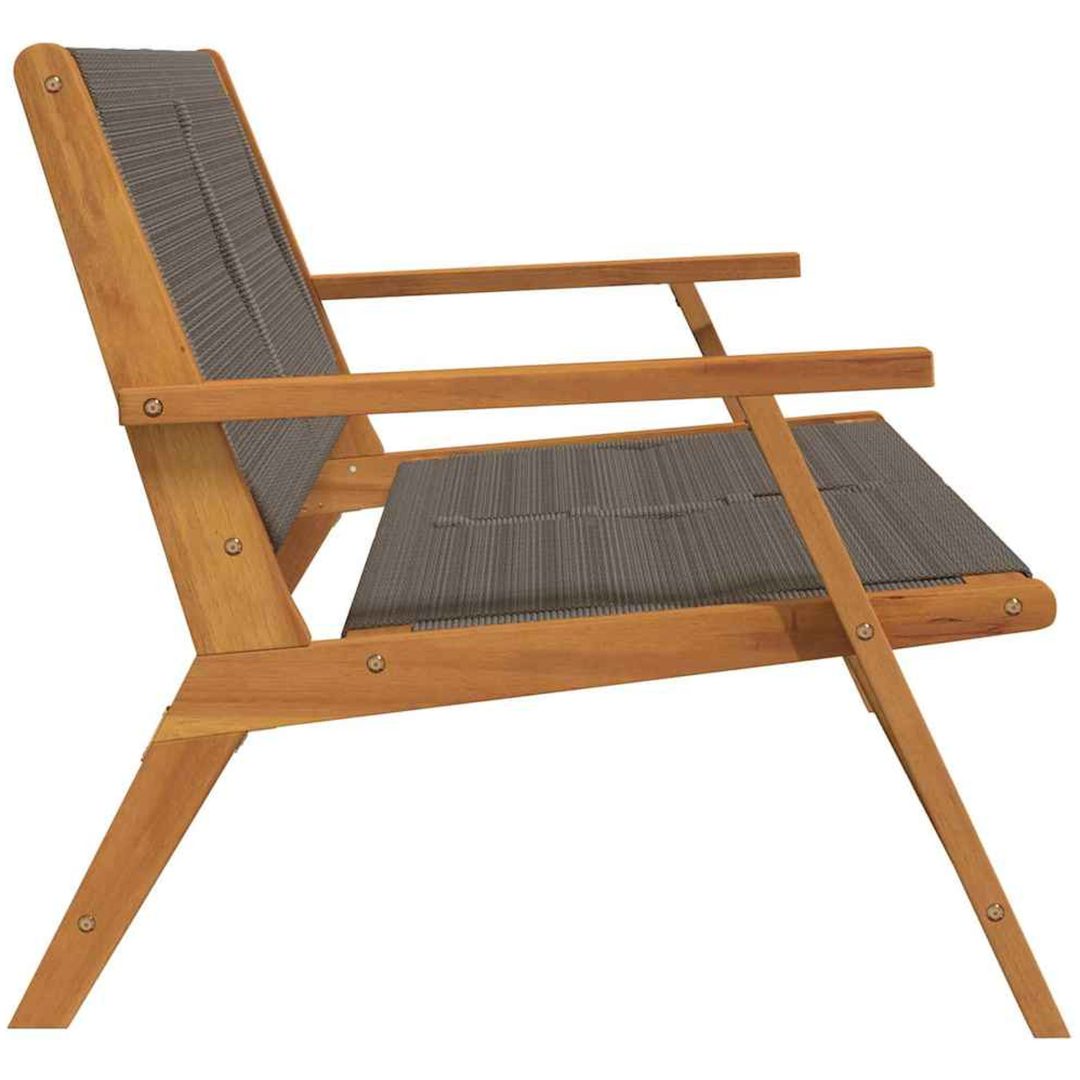 Utomhusbänk Grå 76x122x73 cm Solid Akaciaträ vidaXL 122 x 78 x 73 cm – bild 5