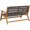 Utomhusbänk Grå 76x122x73 cm Solid Akaciaträ vidaXL 122 x 78 x 73 cm – miniatyr 6