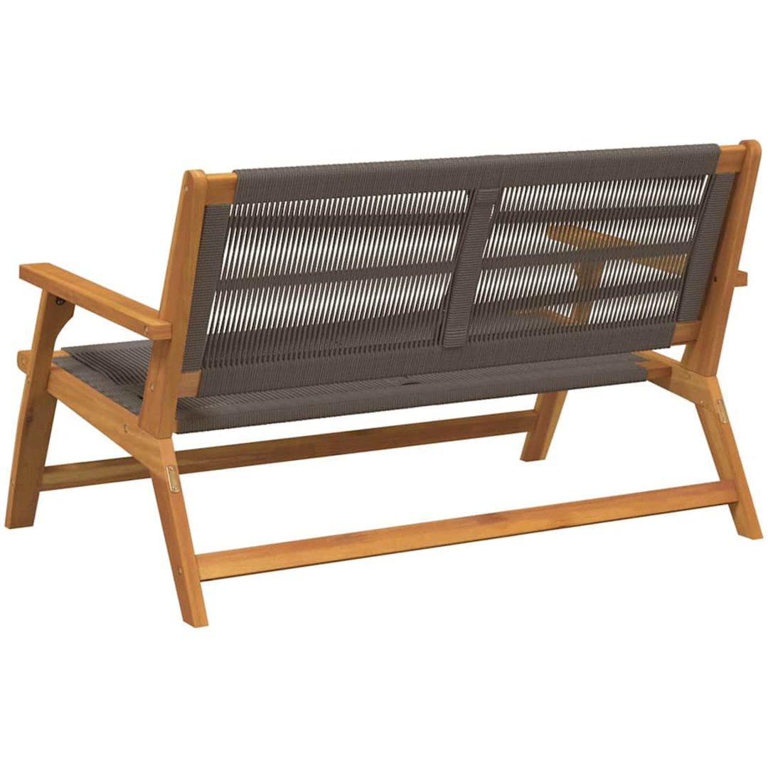 Utomhusbänk Grå 76x122x73 cm Solid Akaciaträ vidaXL 122 x 78 x 73 cm – bild 6