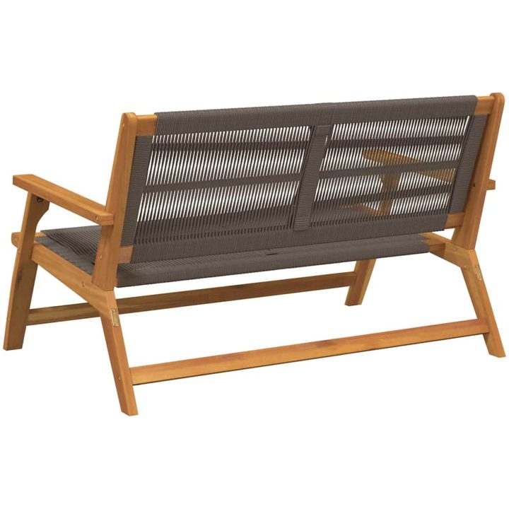 Utomhusbänk Grå 76x122x73 cm Solid Akaciaträ vidaXL 122 x 78 x 73 cm – bild 6