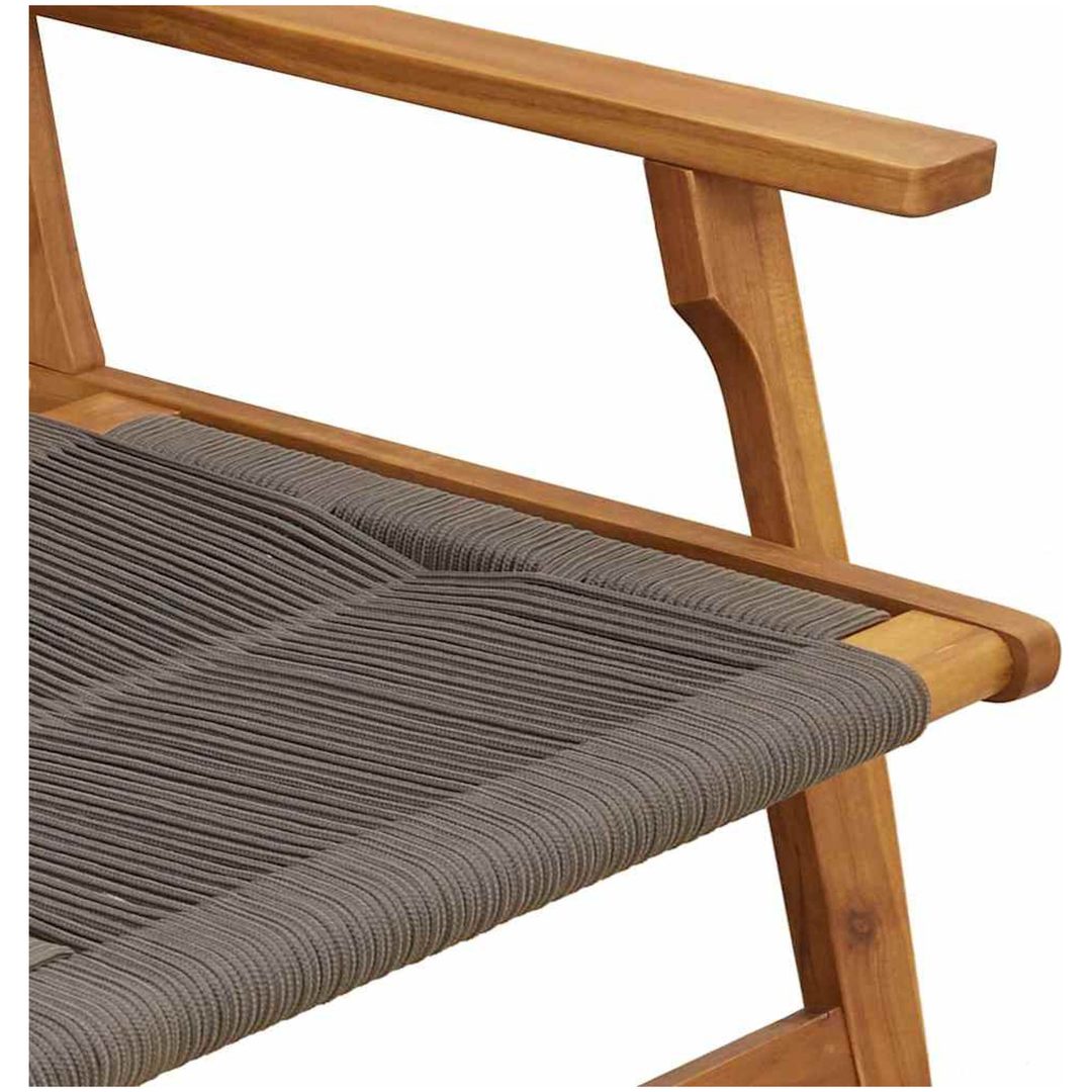 Utomhusbänk Grå 76x122x73 cm Solid Akaciaträ vidaXL 122 x 78 x 73 cm – bild 7