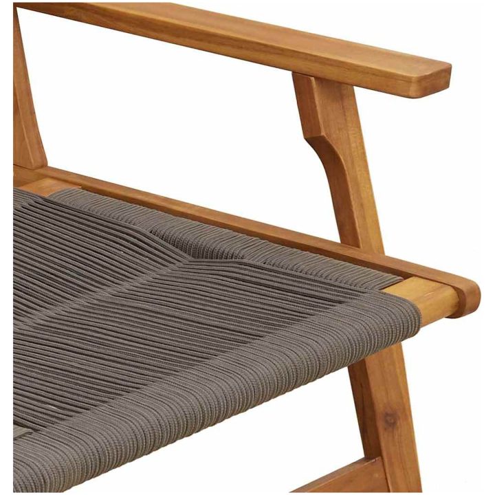 Utomhusbänk Grå 76x122x73 cm Solid Akaciaträ vidaXL 122 x 78 x 73 cm – bild 7