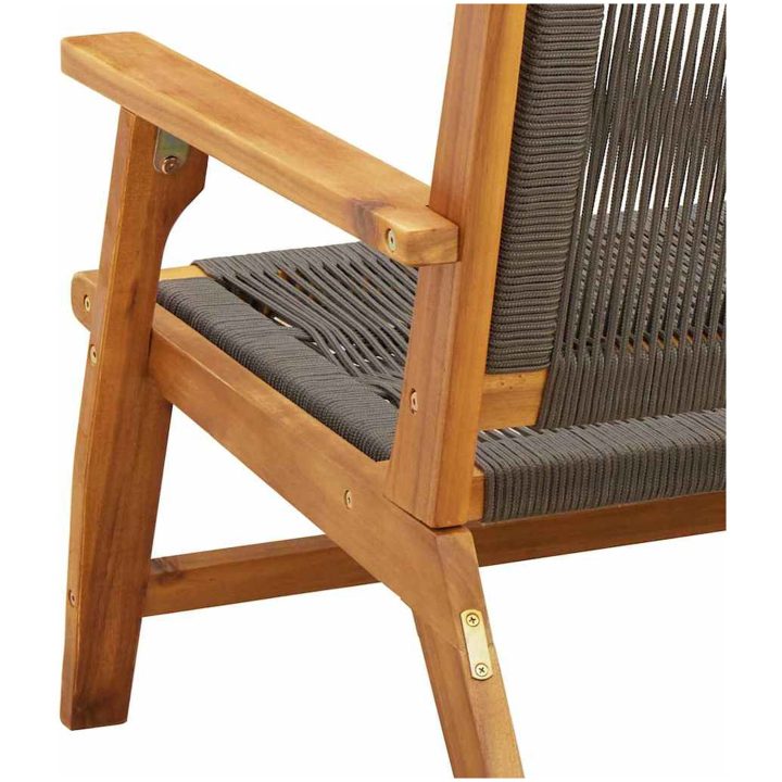 Utomhusbänk Grå 76x122x73 cm Solid Akaciaträ vidaXL 122 x 78 x 73 cm – bild 9