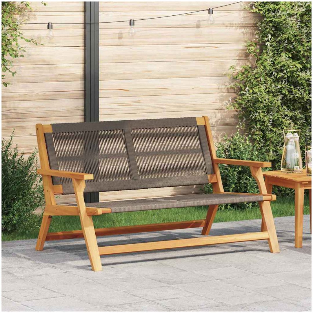 Utomhusbänk Grå 76x122x73 cm Solid Akaciaträ vidaXL 122 x 78 x 73 cm