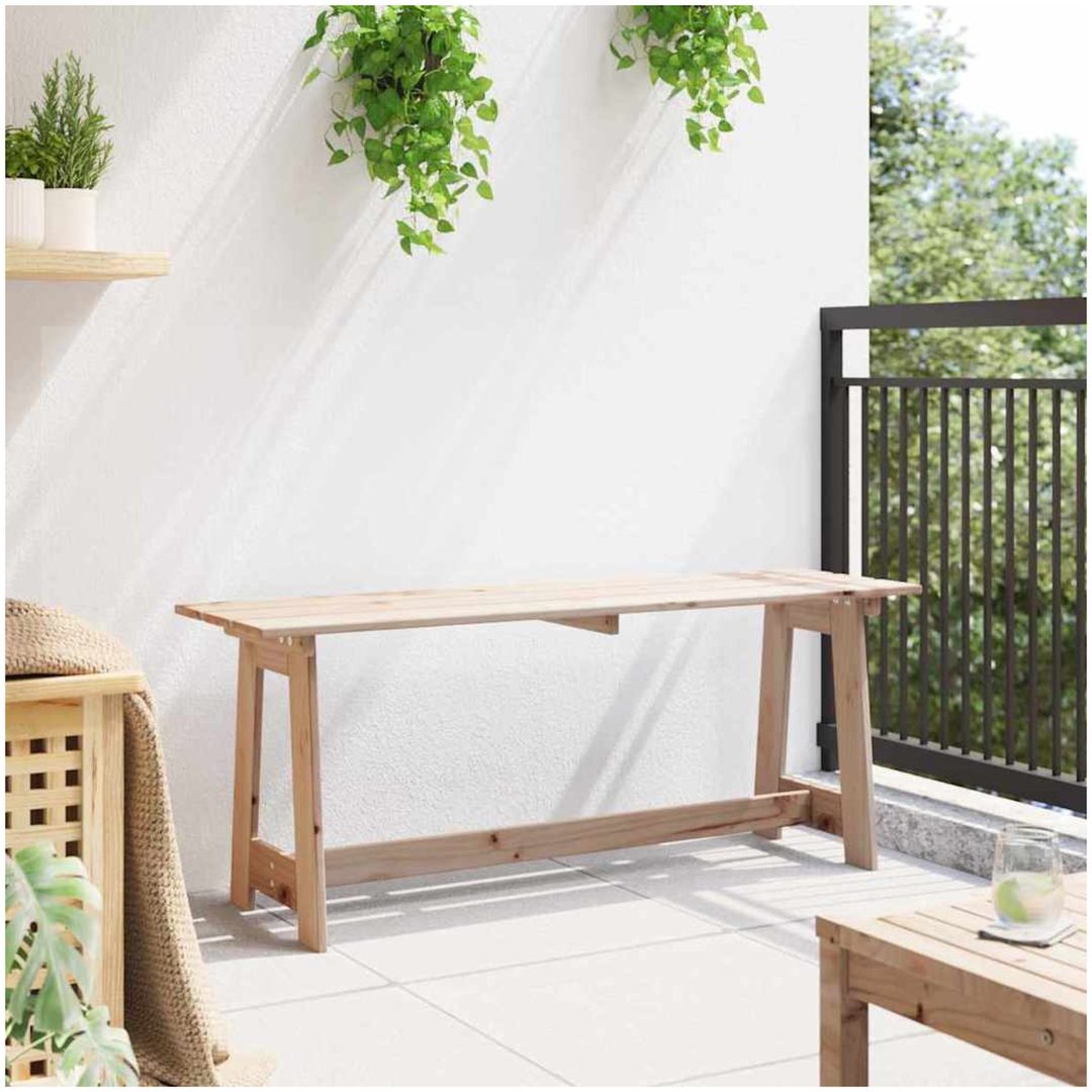 Utomhusbänk Massivt tallträ vidaXL 119 x 35 x 47 cm – bild 3