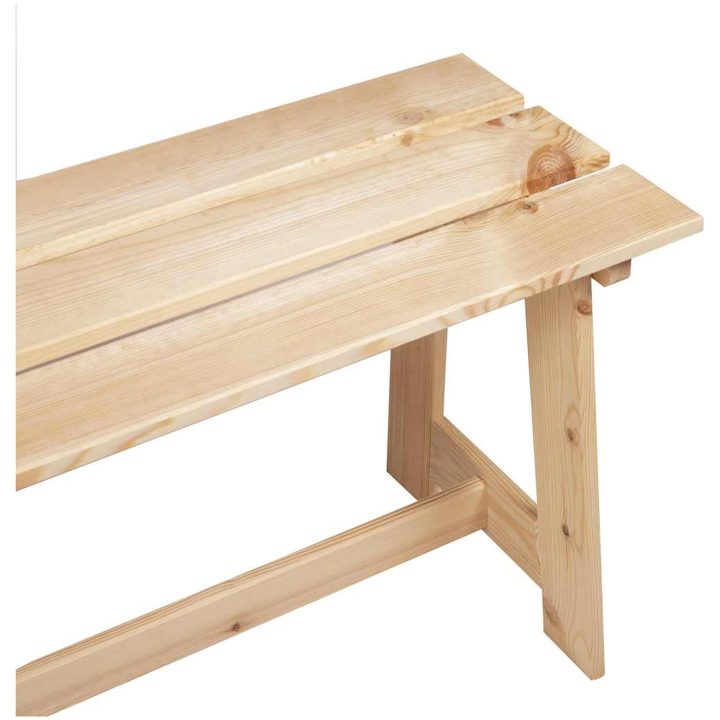 Utomhusbänk Massivt tallträ vidaXL 119 x 35 x 47 cm – bild 7