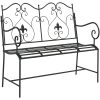 Utomhusbänk Svart Metall Robust Rektangulär Traditionell vidaXL 104 x 54 x 93 cm – miniatyr 2