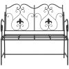 Utomhusbänk Svart Metall Robust Rektangulär Traditionell vidaXL 104 x 54 x 93 cm – miniatyr 4