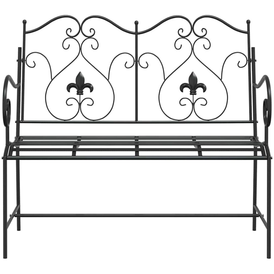 Utomhusbänk Svart Metall Robust Rektangulär Traditionell vidaXL 104 x 54 x 93 cm – bild 4