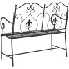 Utomhusbänk Svart Metall Robust Rektangulär Traditionell vidaXL 104 x 54 x 93 cm – miniatyr 6