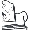 Utomhusbänk Svart Metall Robust Rektangulär Traditionell vidaXL 104 x 54 x 93 cm – miniatyr 7